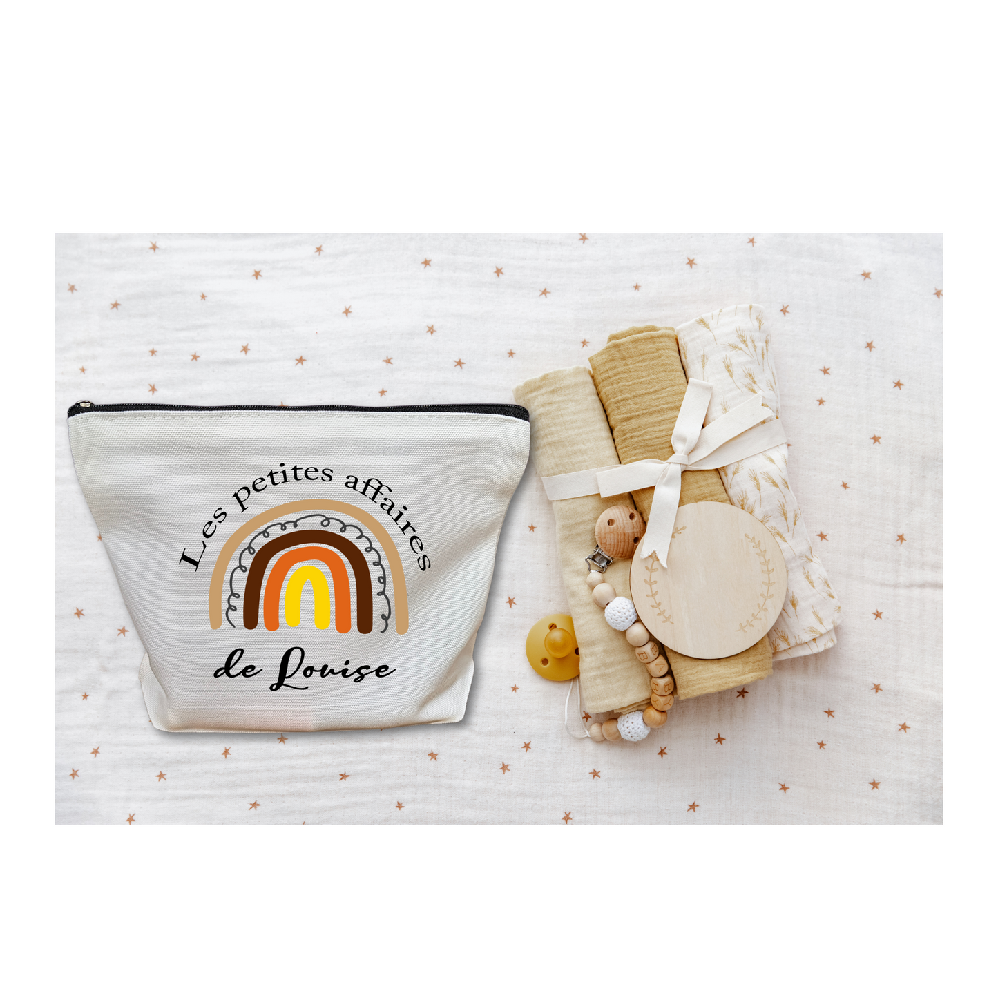 Trousse Personnalisable Arc-en-ciel pour Enfant - Cadeau Unique de Naissance à l'École