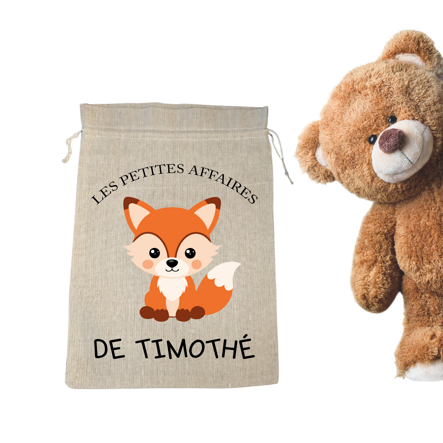 Sac en Tissu Personnalisé Renard pour Enfant - Compagnon Rusé pour École et Loisirs