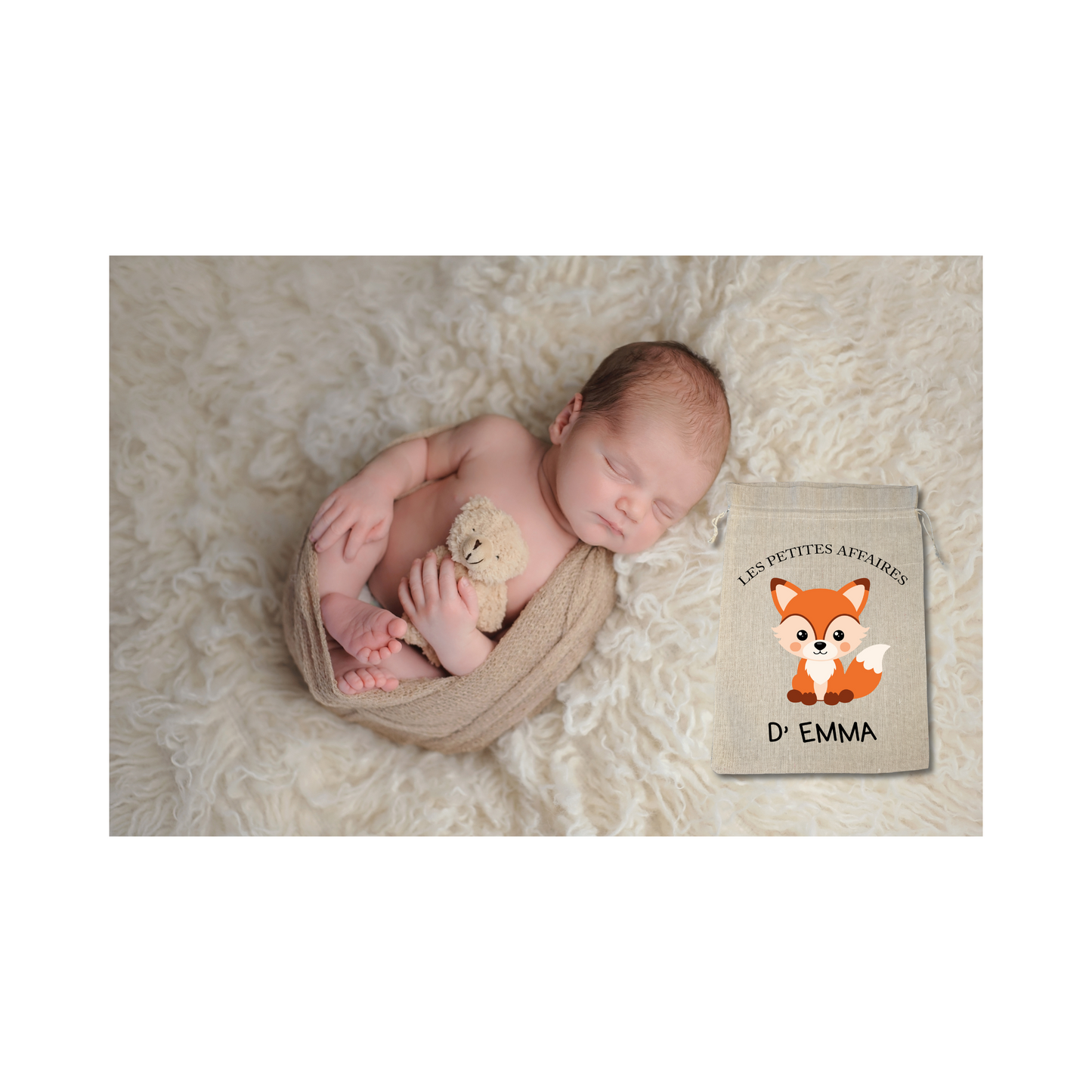 Sac en Tissu Personnalisé Renard pour Enfant - Compagnon Rusé pour École et Loisirs