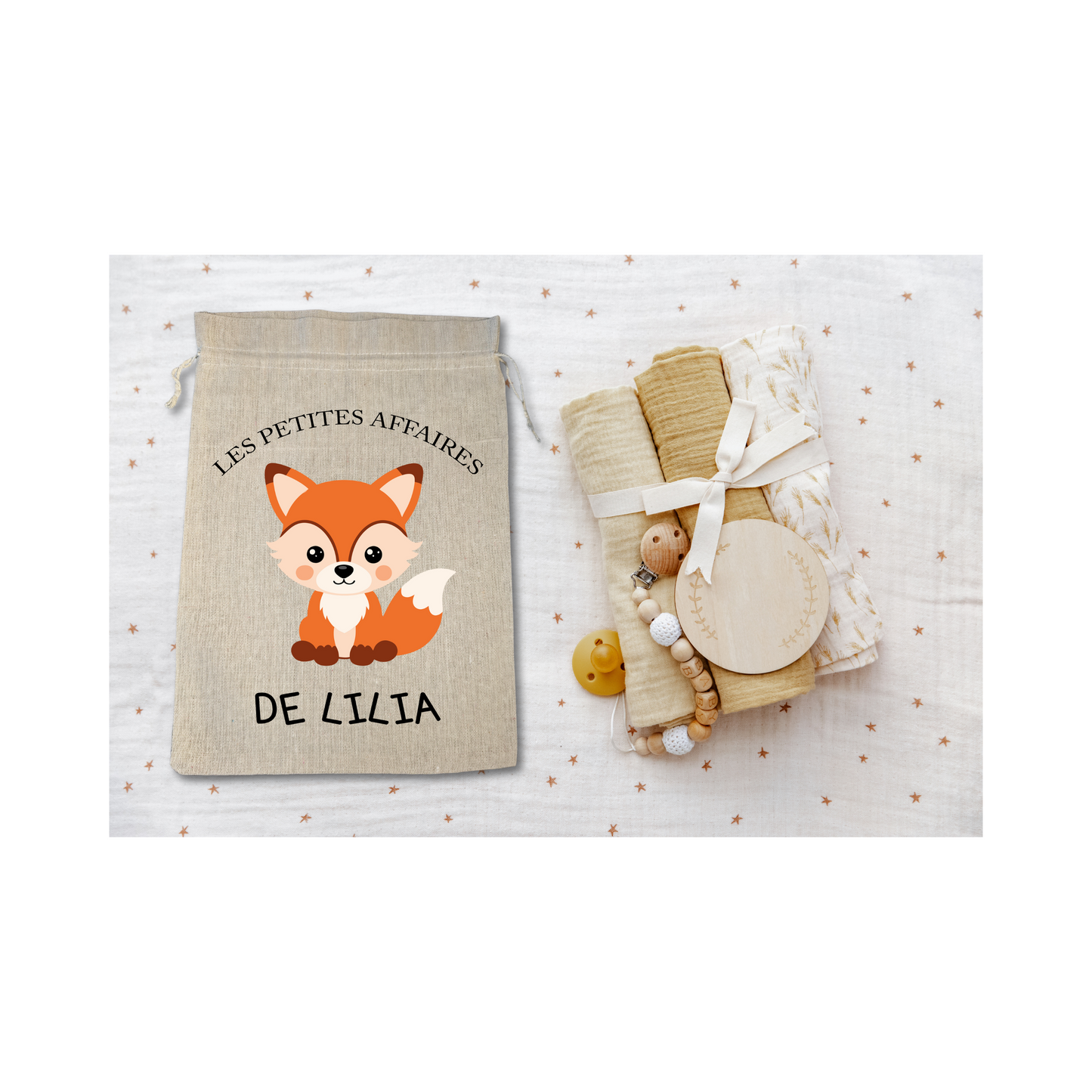 Sac en Tissu Personnalisé Renard pour Enfant - Compagnon Rusé pour École et Loisirs