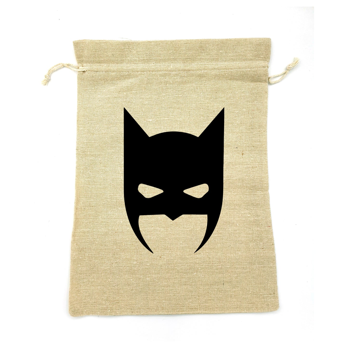 Sacs en tissu avec cordon à personnaliser avec le prénom pour l'école loisir activités rangement doudou jouet motif masque