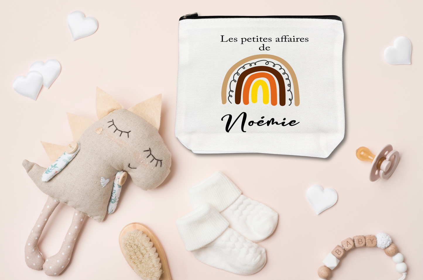 Trousse Personnalisable Arc-en-ciel pour Enfant - Cadeau Unique de Naissance à l'École