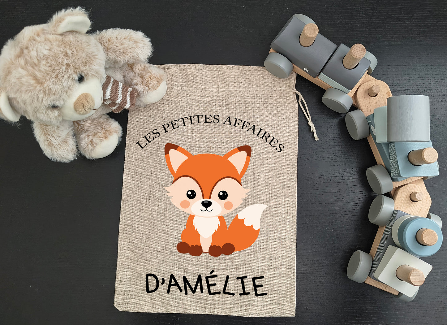Sac en Tissu Personnalisé Renard pour Enfant - Compagnon Rusé pour École et Loisirs