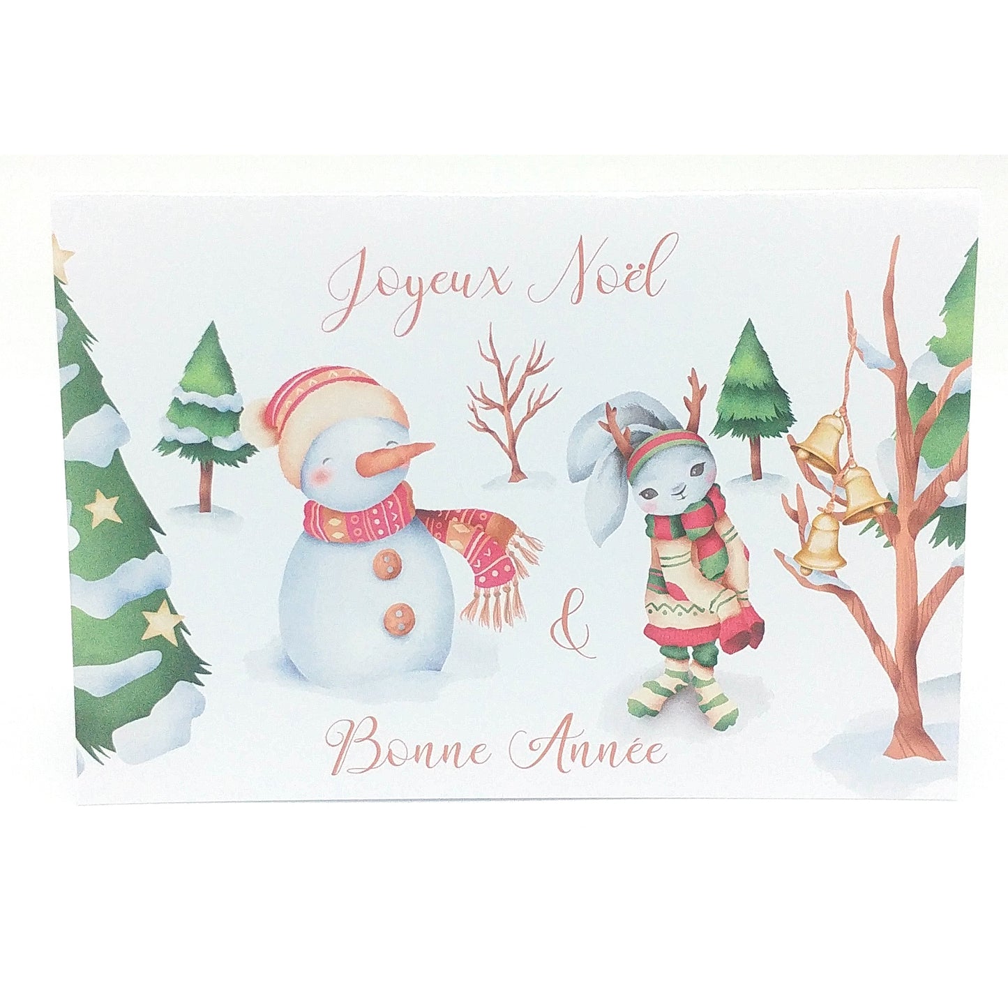 Carte de vœux noël bonhomme de neige