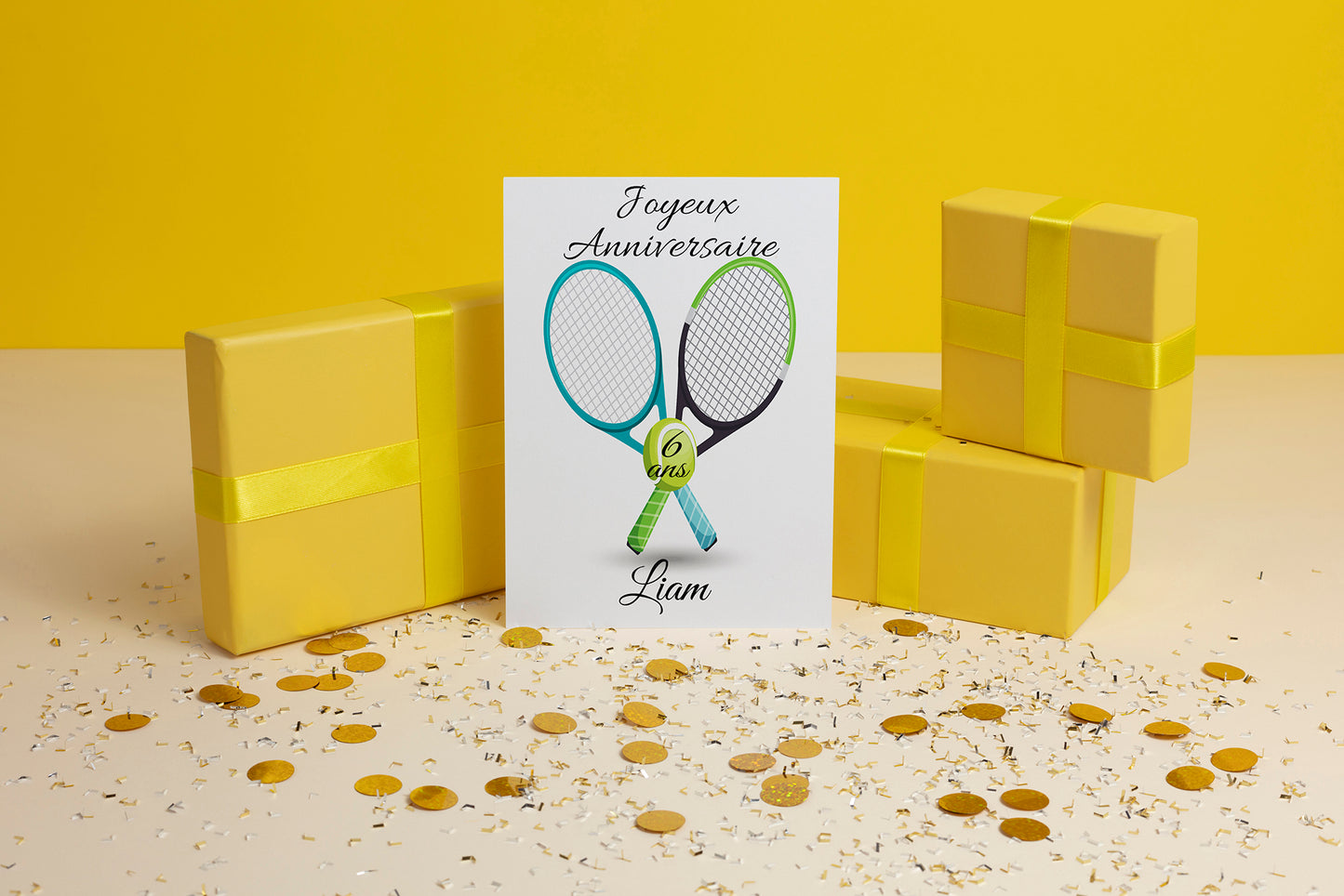 carte anniversaire tennis