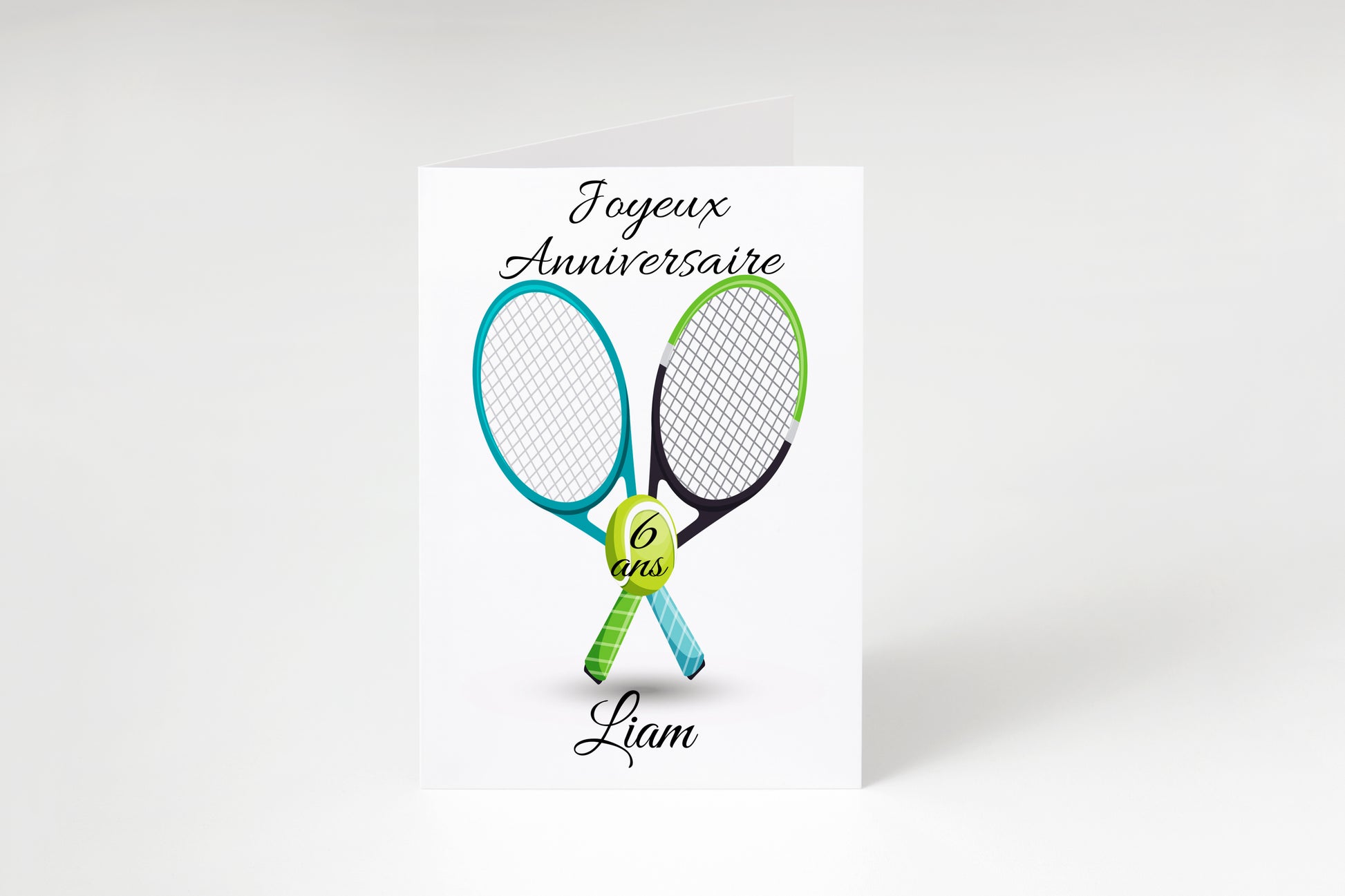 carte d'anniversaire tennis