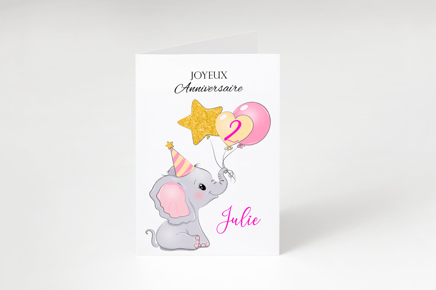 carte anniversaire éléphant