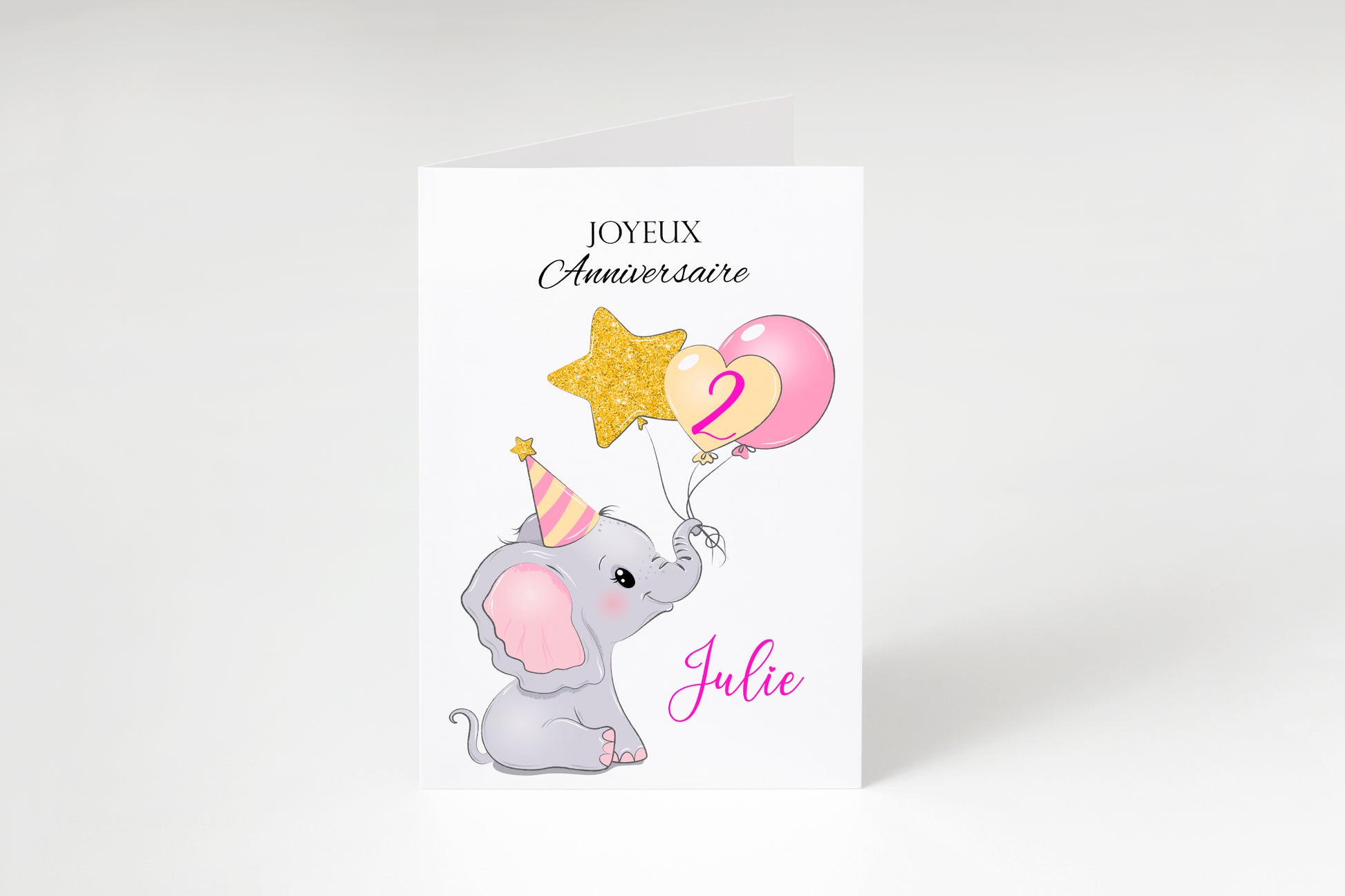 carte anniversaire éléphant